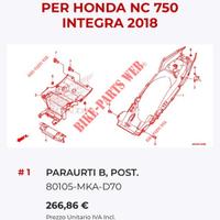Parafango Posteriore Honda Integra