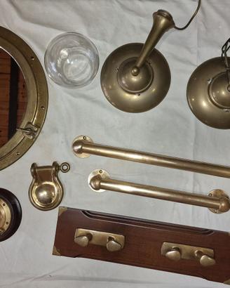 Set arredo bagno stile nautico in ottone