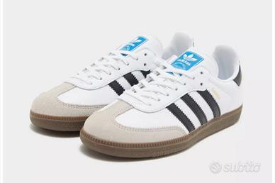 Sneakers Adidas Samba OG ragazza pelle bianco nero