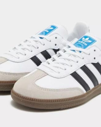 Sneakers Adidas Samba OG ragazza pelle bianco nero