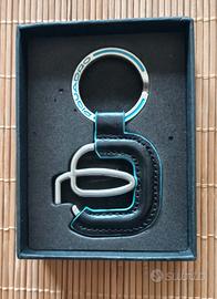 Portachiavi Piquadro in pelle e acciaio 