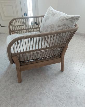 POLTRONA in legno e corda 