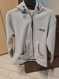 Felpa con cappuccio in pile color grigio chiaro