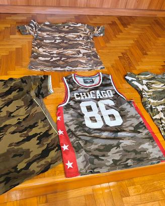 4 capi abbigliamento mimetico