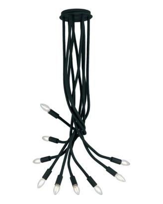 Lampadario sospensione in metallo flessibile nero