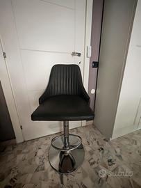 5 sgabelli da cucina acciaio ed ecopelle