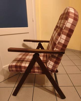 Sedia sdraio con imbottitura schienale regolabile