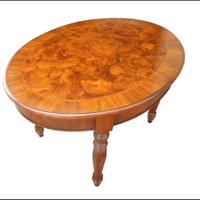 Tavolo ovale allungabile in radica  noce ferrarese