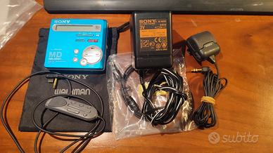 minidisc Sony mz-r70, alimentatore, telecomando, m