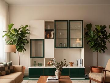 Mobile Soggiorno Vintage Bianco e Verde