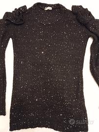 maglia donna con spalle scoperte e paillettes 