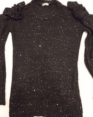 maglia donna con spalle scoperte e paillettes 
