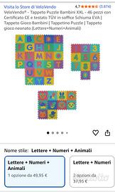 Tappeto puzzle bambini schiuma EVA