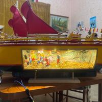 Barca con presepe realizzata a mano