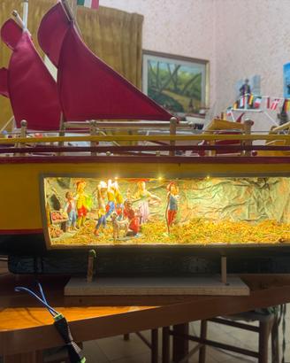 Barca con presepe realizzata a mano