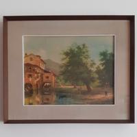 Riproduzione Vintage Opera "Mulino ad acqua"