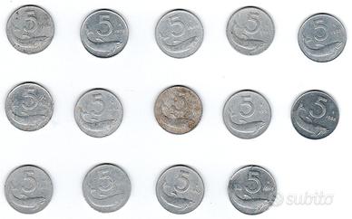 Lotto da 5 Lire + 1 Lira della Repubblica Italiana