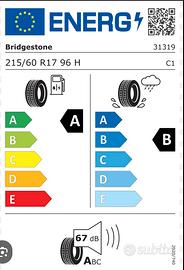 4 pneumatici Bridgestone NUOVO, 215 60 R 17 H96