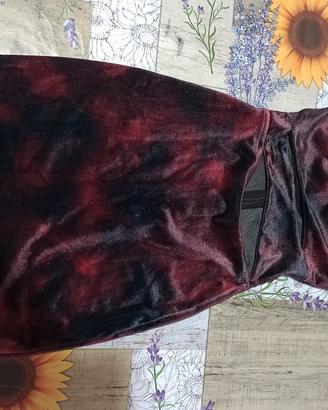 Abito Bershka Velluto Bordeaux – Taglia XS Donna