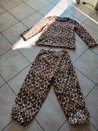 completo leopardato tipo ciniglia