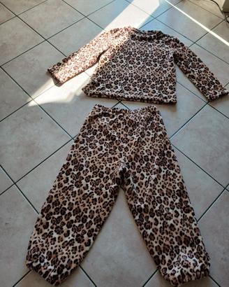 completo leopardato tipo ciniglia