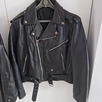 giubbotto chiodo in vera pelle donna