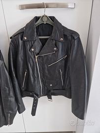 giubbotto chiodo in vera pelle donna