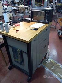 isola\mobile per cucina con ruote bloccabili