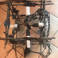 Lampadario ferro battuto