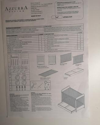 Lettino a sponde Azzurra design