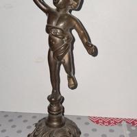 Candelabro Ottone Francese Putto 3 Fiamme 1930/40
