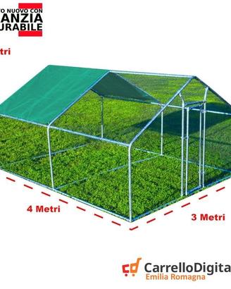 Recinto per Polli 3x4m x 2mH-12mq - Verde