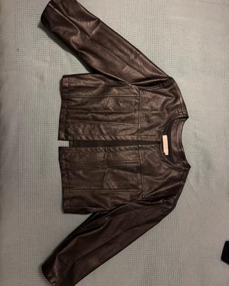 Giacchino crop similpelle