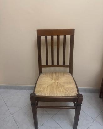 Sedia Rustica in Legno e Paglia