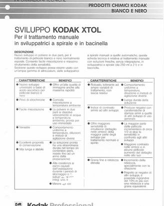 Sviluppo kodak XTOL