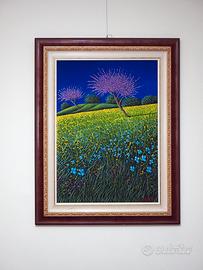 Quadro olio su tela, daurea giovanni, notturno