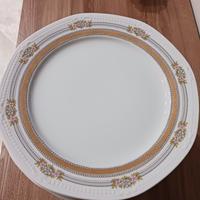 12 piatti piani  filo oro fine porcella tedesca