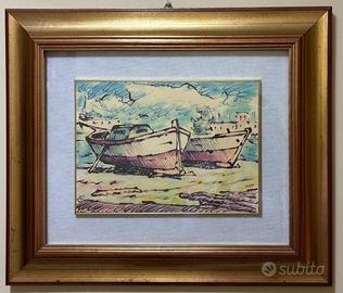Quadro -Barche 20x30 -Nunzio Bava