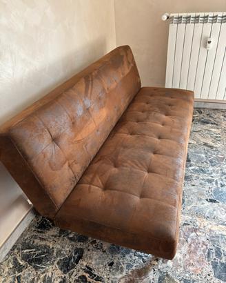 Divano Letto Clic Clac Marrone Scamosciato