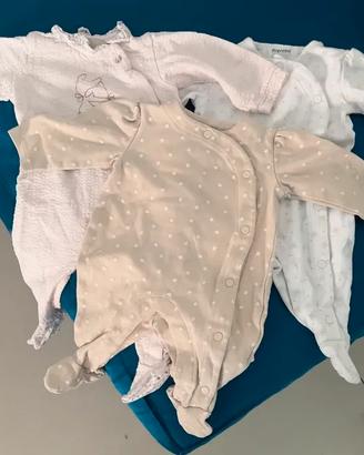 Blocco 14 tutine NUOVE maniche lunghe neonata