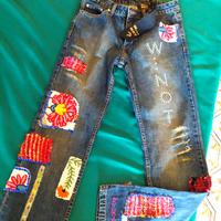 Pantaloni jeans patchwork Why Not nuovo