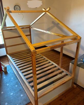 letto bambini KIRA IKEA con tetto e tenda
