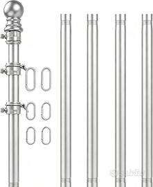 Asta Bandiera da Giardino in Acciaio Inox 1,8 m, P