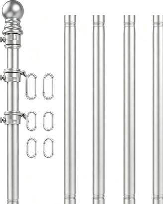 Asta Bandiera da Giardino in Acciaio Inox 1,8 m, P
