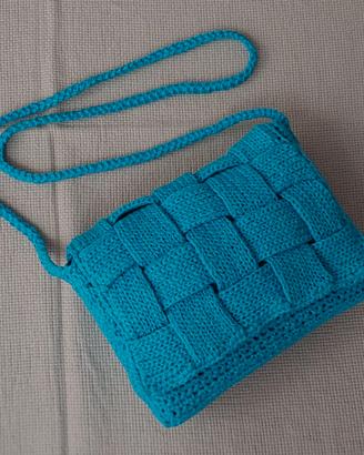 Borsa uncinetto azzurra