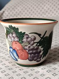 piccolo portavaso, cachepot, in ceramica decorata 