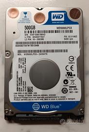 Hard Disk 2,5" SATA WD Blue 500GB + WD Scorpio 160