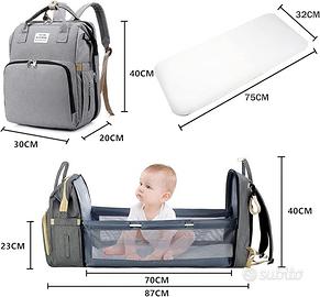 Zaino NEONATI con Fasciatoio Lettino viaggio NUOVO