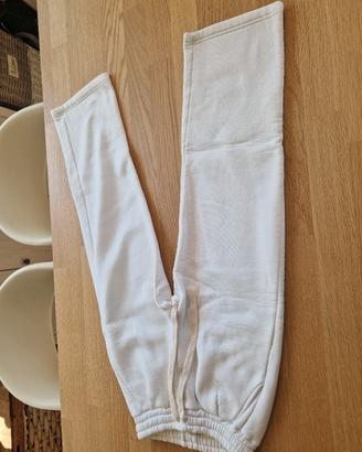 pantaloni tuta bianchi felpati tg S
