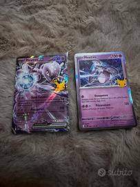 lotto 2 carte pokemon mewtwo ex + mewtwe holo